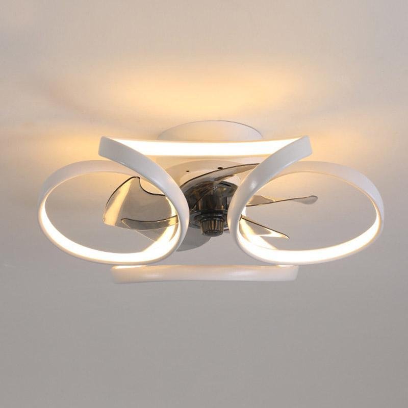 Moderner Blumen-Deckenventilator mit LED-Beleuchtung und Fernbedienung 3000K–6000K dimmbar in Gold, Weiß oder Schwarz | Restfield